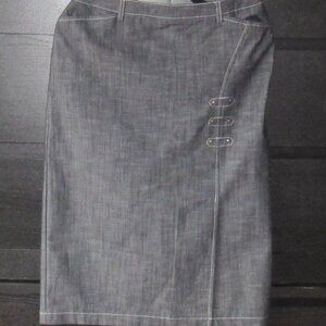 Miss Alliage Black Demin, Pencil Skirt, Front Split, Size 10,  Pockets A326